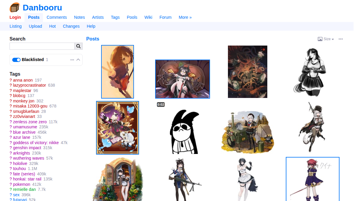 Danbooru · Previzualizare